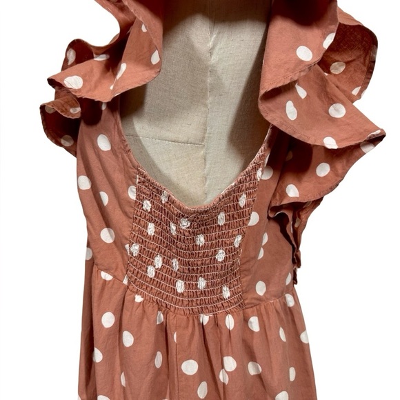Roller Rabbit Polka Dot Ondine Tiered Ruffle Dress in Clay Color - Picture 9 of 16